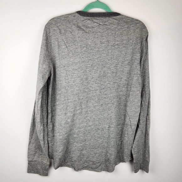 Grayers Heather Gray Cotton Long Sleeve Henley Shirt sz L - Picture 2 of 7
